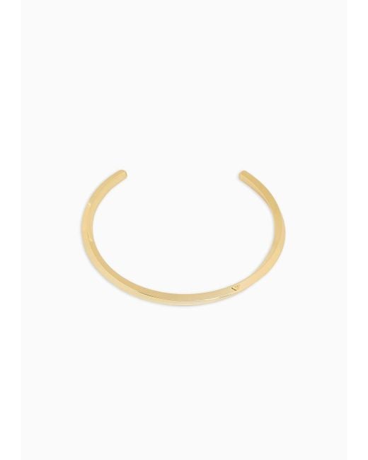 Emporio Armani White Goldfarbene Halskette Aus Messing