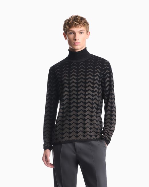 Emporio Armani Blue Turtleneck Sweater for men