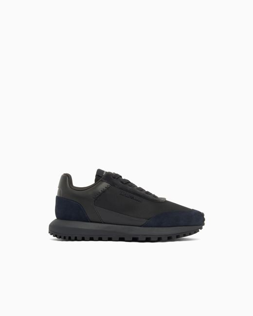 Emporio Armani Blue Lace-Up Sneakers for men