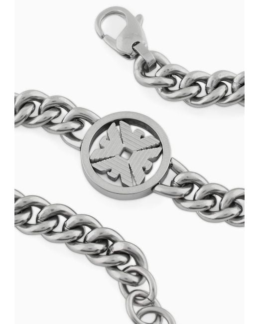 Emporio Armani Metallic Stainless Steel Chain Bracelet for men