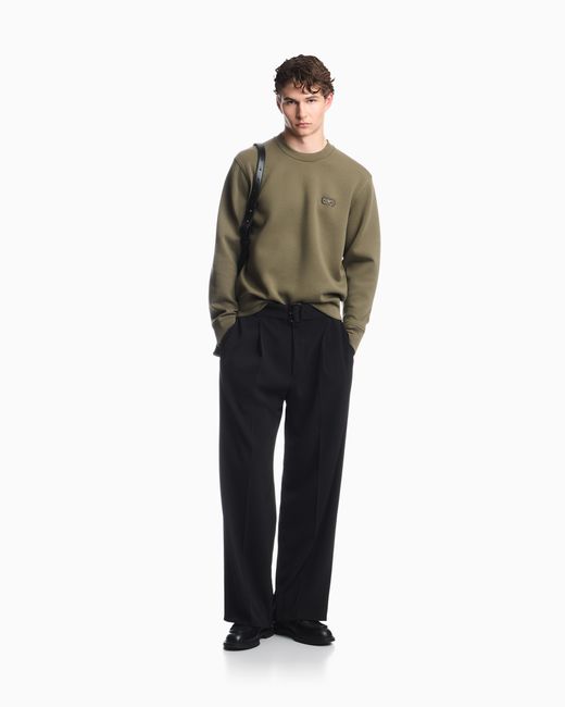 Emporio Armani Green Sweatshirt Essential for men
