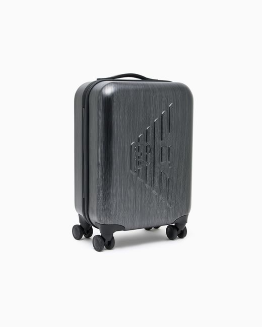 Emporio Armani Black Abs Carry-On Bag With Oversized, Embossed Eagle for men