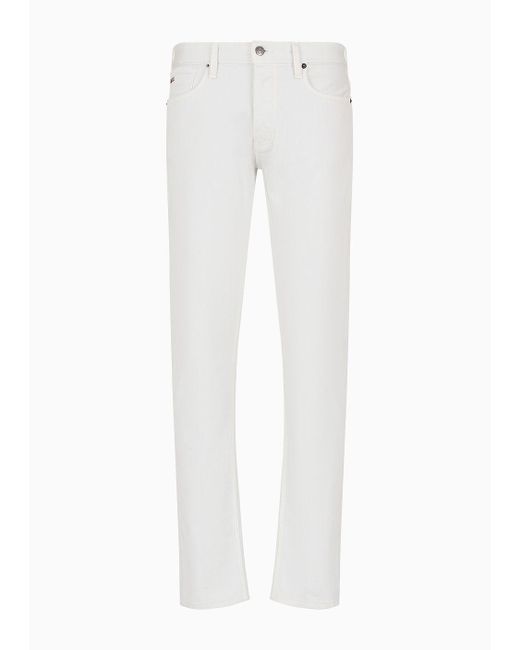 Emporio Armani Jeans j75 In Slim Fit Aus Stückgefärbtem, Weichem Comfort-denim in White für Herren