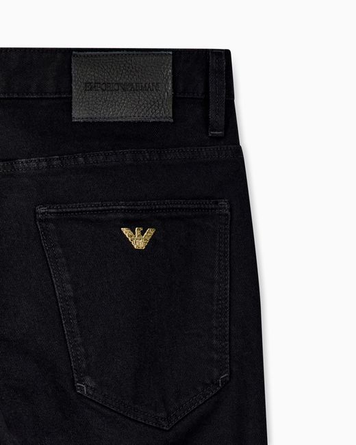 Emporio Armani Blue Slim-Fit Five-Pocket Jeans for men