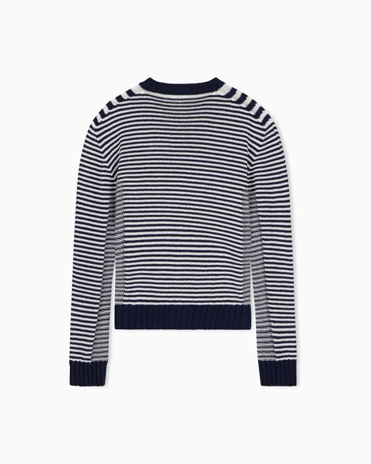 Emporio Armani Blue Signature Capsule Striped Cardigan