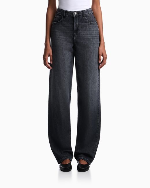 Emporio Armani Blue J4B Regular-Fit Used-Look Lyocell Blend Denim Jeans