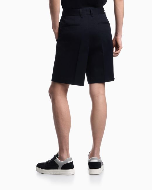 Emporio Armani Black Comfort Cotton Chino Bermuda Shorts for men