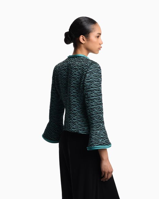 Emporio Armani Green Flared-Sleeved Jacket