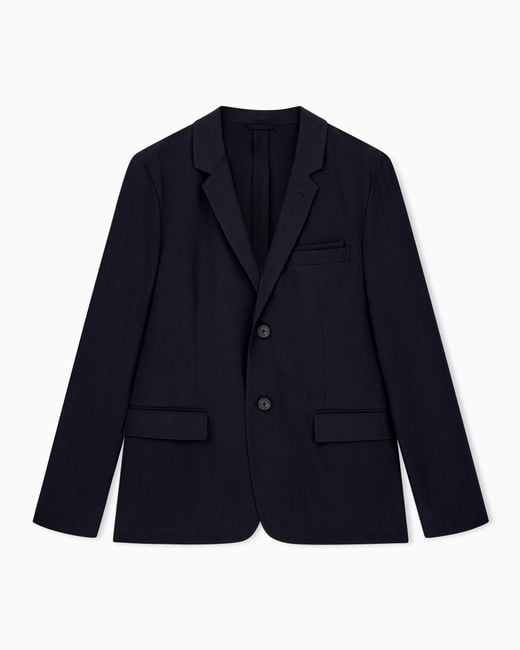 Emporio Armani Blue Single-Breasted Blazer for men