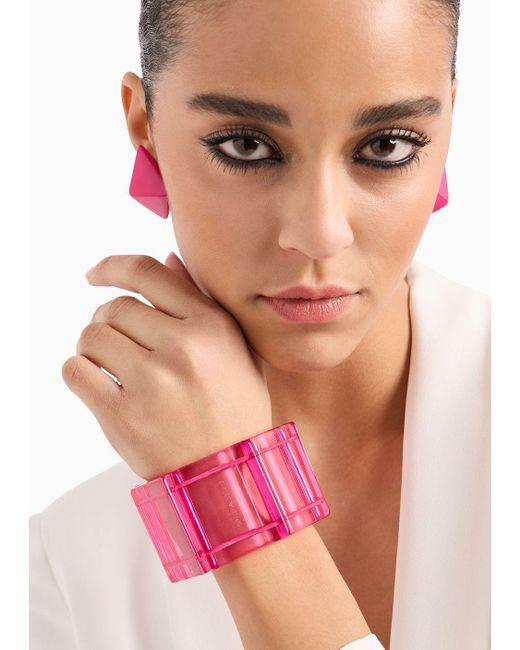 Emporio Armani Pink Faceted Stretch Bracelet