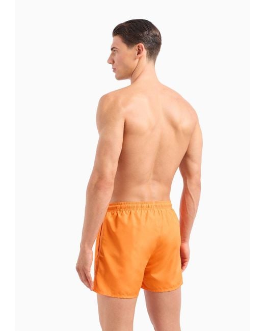 Emporio Armani Orange Essential Drawstring Swim Shorts for men