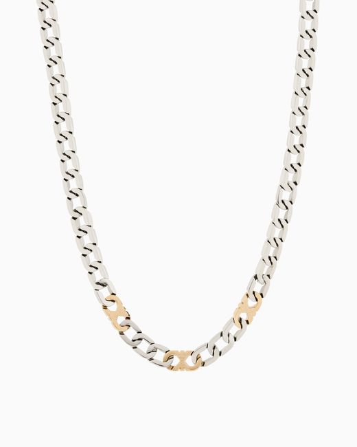 Emporio Armani Metallic Stainless Steel Chain Necklace for men