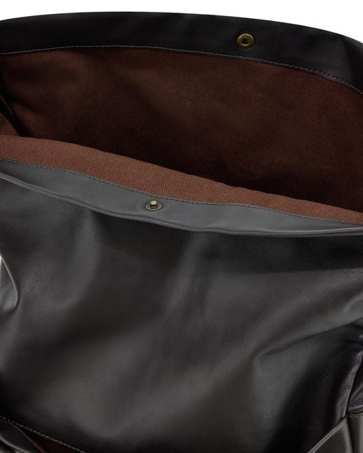 Emporio Armani Black Leather Tote Bag With Top Handles And Buckle Closure for men