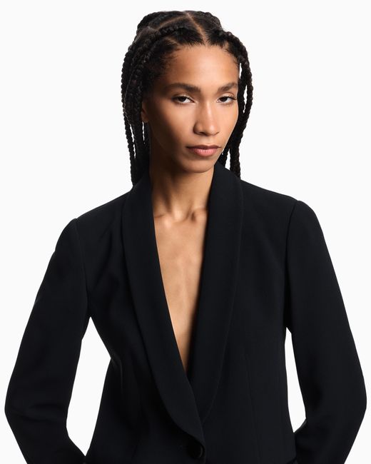 Emporio Armani Black Satin Blazer