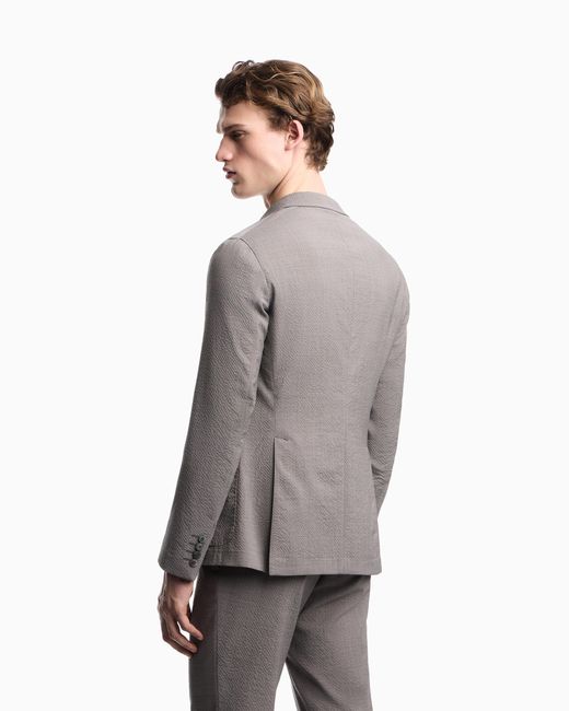Emporio Armani Gray Single-Breasted Jacket for men