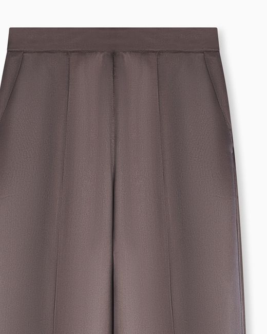 Emporio Armani Brown Viscose Twill Trousers