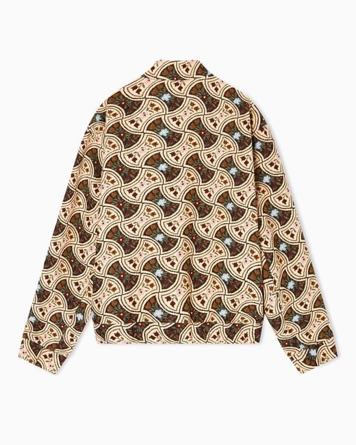 Emporio Armani Natural Gobelin Jacquard Blouson With Diamond Motif for men
