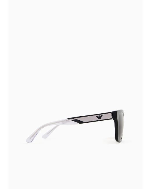 Emporio Armani Black Rectangular Sunglasses for men