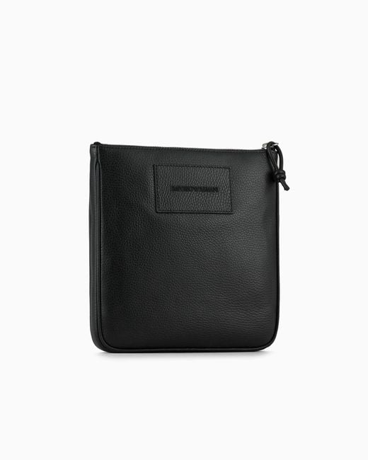 Emporio Armani Black Tumbled Shoulder Bag for men
