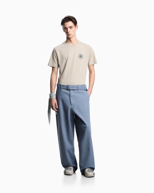 Camiseta De Punto Con Maxiestampado Cápsula Peace Asv Emporio Armani de hombre de color White