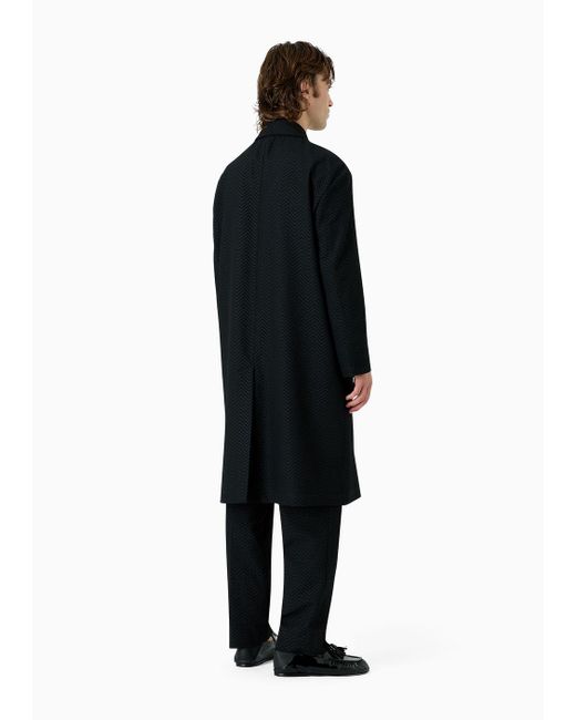 Manteau En Tissu Avec Effet 3d Et Imprimé Chevron Emporio Armani pour homme en coloris Black