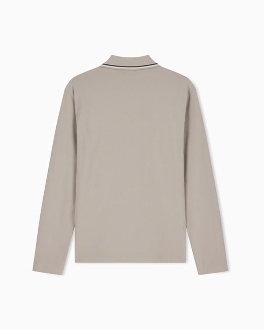 Emporio Armani White Stretch Jersey Polo for men
