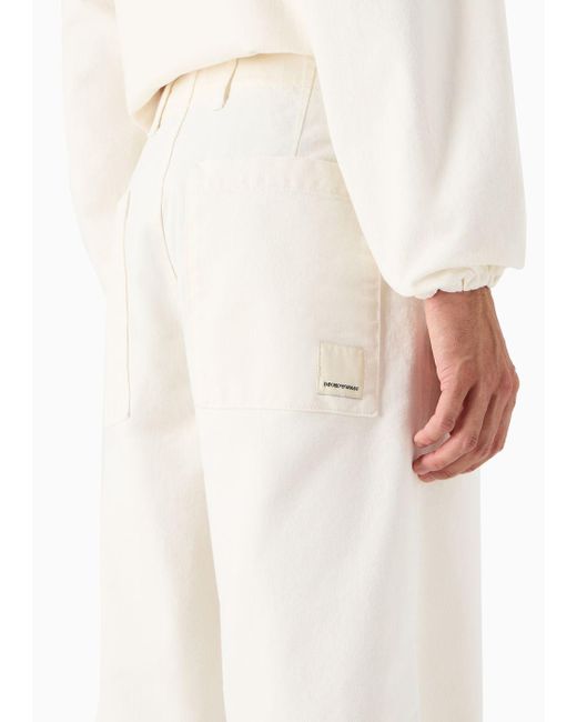 Pantalon En Bull Biologique Sustainability Values Collection Capsule Emporio Armani pour homme en coloris White
