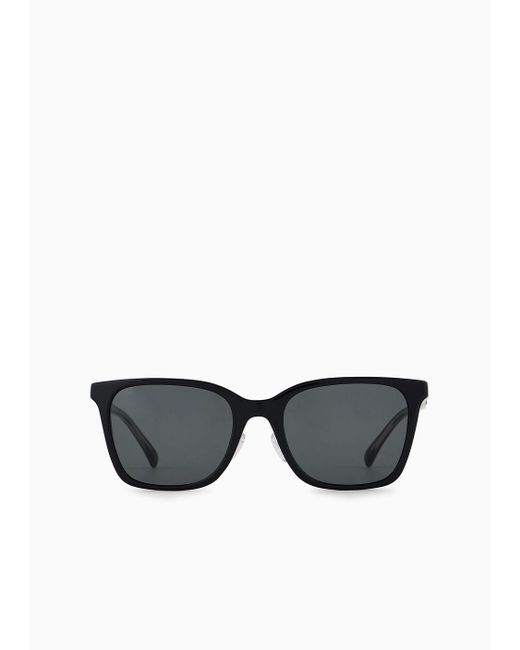 Emporio Armani Black Square Sunglasses Asian Fit for men