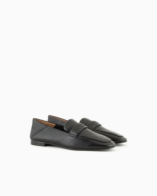 Emporio Armani White Simple Loafer