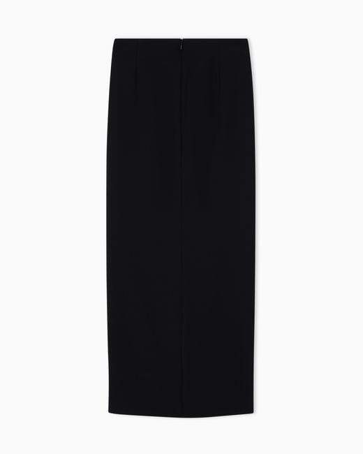 Emporio Armani Black Unlined Wrap Skirt