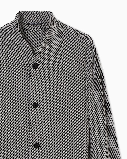 Emporio Armani Gray Icon Guru-Collar Jacket for men