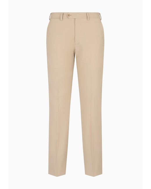 Emporio Armani Trousers With Off-centre Waistband In Natural Stretch Tropical Light Wool for men
