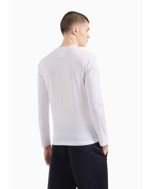 Emporio Armani White -blend Jersey Jumper for men