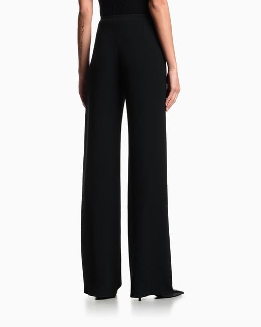 Emporio Armani Black Palazzo Trousers Essential