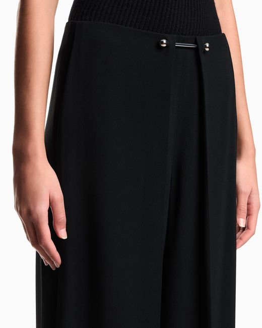 Emporio Armani Black Trousers With Piercing Closure