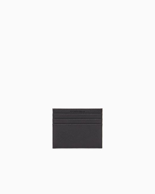 Emporio Armani White Regenerated Saffiano Card Holder for men