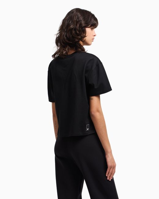 T-Shirt En Jersey Mercerisé Capsule Travel Essential Asv Emporio Armani en coloris Black