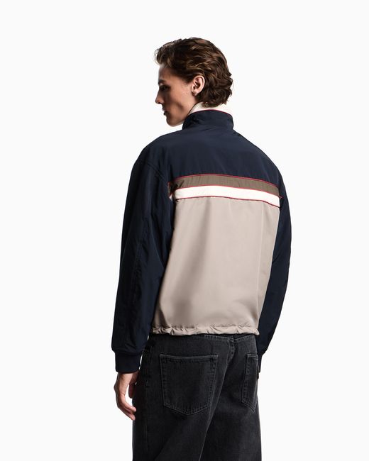 Blouson Réversible Avec Fermeture Entièrement Zippée, En Nylon Avec Écusson Logo Caoutchouté Emporio Armani pour homme en coloris Blue