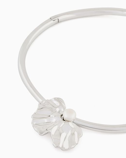 Emporio Armani White Pearl Collar Necklace
