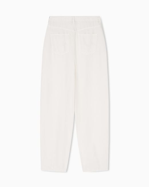 J8h Emporio Armani J8H Relaxed-Fit Garment-Dyed Lyocell Trousers in White ...