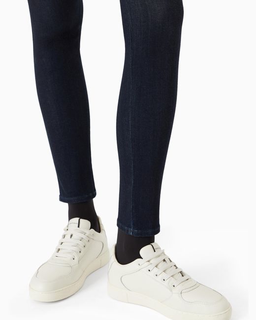 Emporio Armani Blue J28 High-Waisted Super-Skinny Leg Jeans