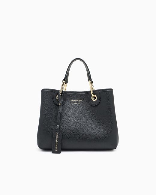 Emporio Armani Black Myea Shopper Bag With Deer Print