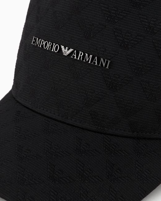 Emporio Armani Black All-Over Eagle Jacquard Baseball Cap for men