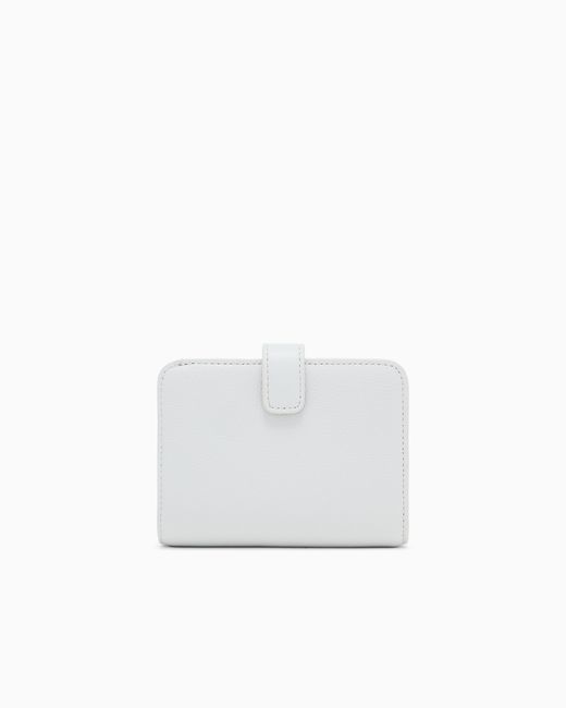 Emporio Armani White Tumbled-Leather Bi-Fold Wallet