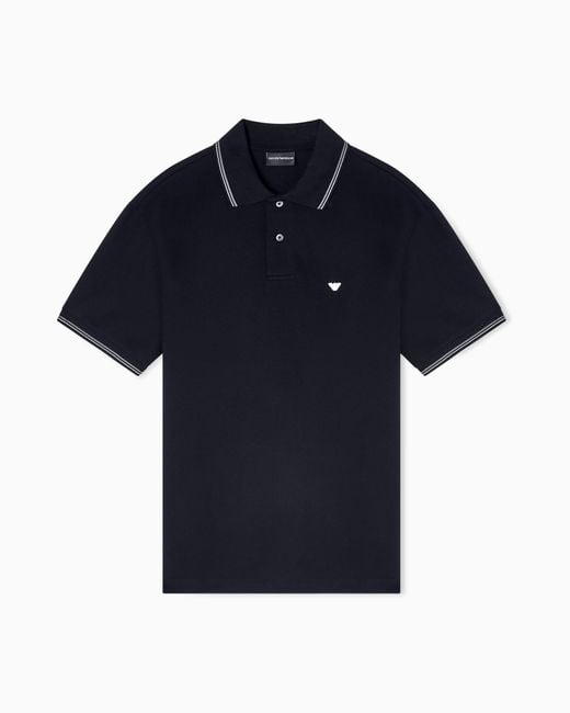Emporio Armani Blue Polo Shirt Essential for men