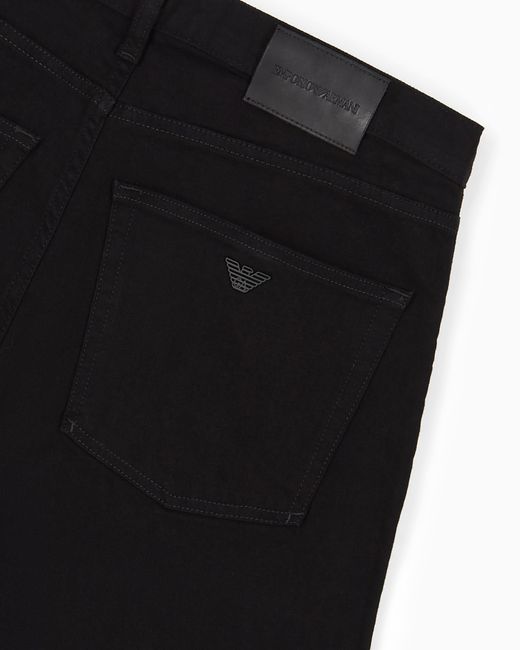 Vaqueros J45 Regular Fit De Cómoda Sarga De Denim Lavado De 10,5 Onzas Emporio Armani de hombre de color Black