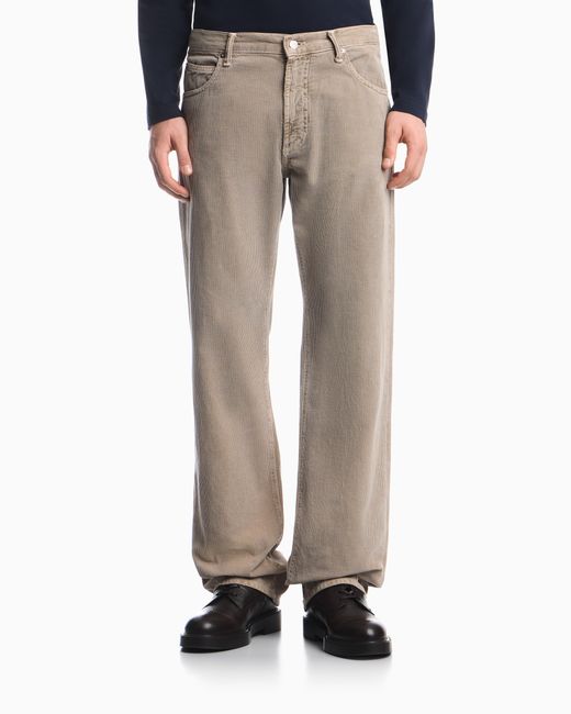 Emporio Armani Natural Regular Fit Five-Pocket Trousers for men