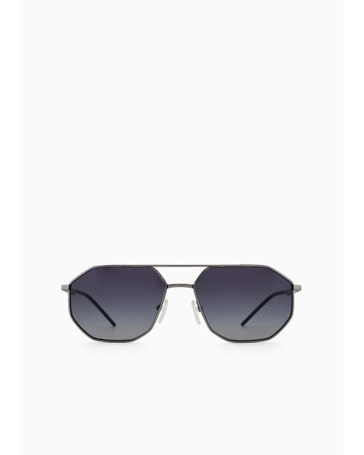 Emporio Armani Blue Irregular-shaped Sunglasses for men
