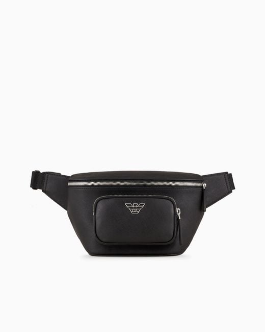 Emporio Armani Black Regenerated Belt Bag for men