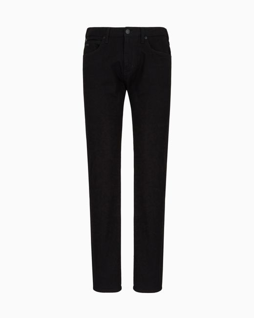 Vaqueros J45 Regular Fit De Cómoda Sarga De Denim Lavado De 10,5 Onzas Emporio Armani de hombre de color Black